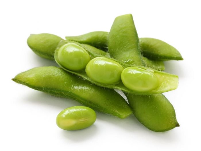 a few edamame pods in a pile